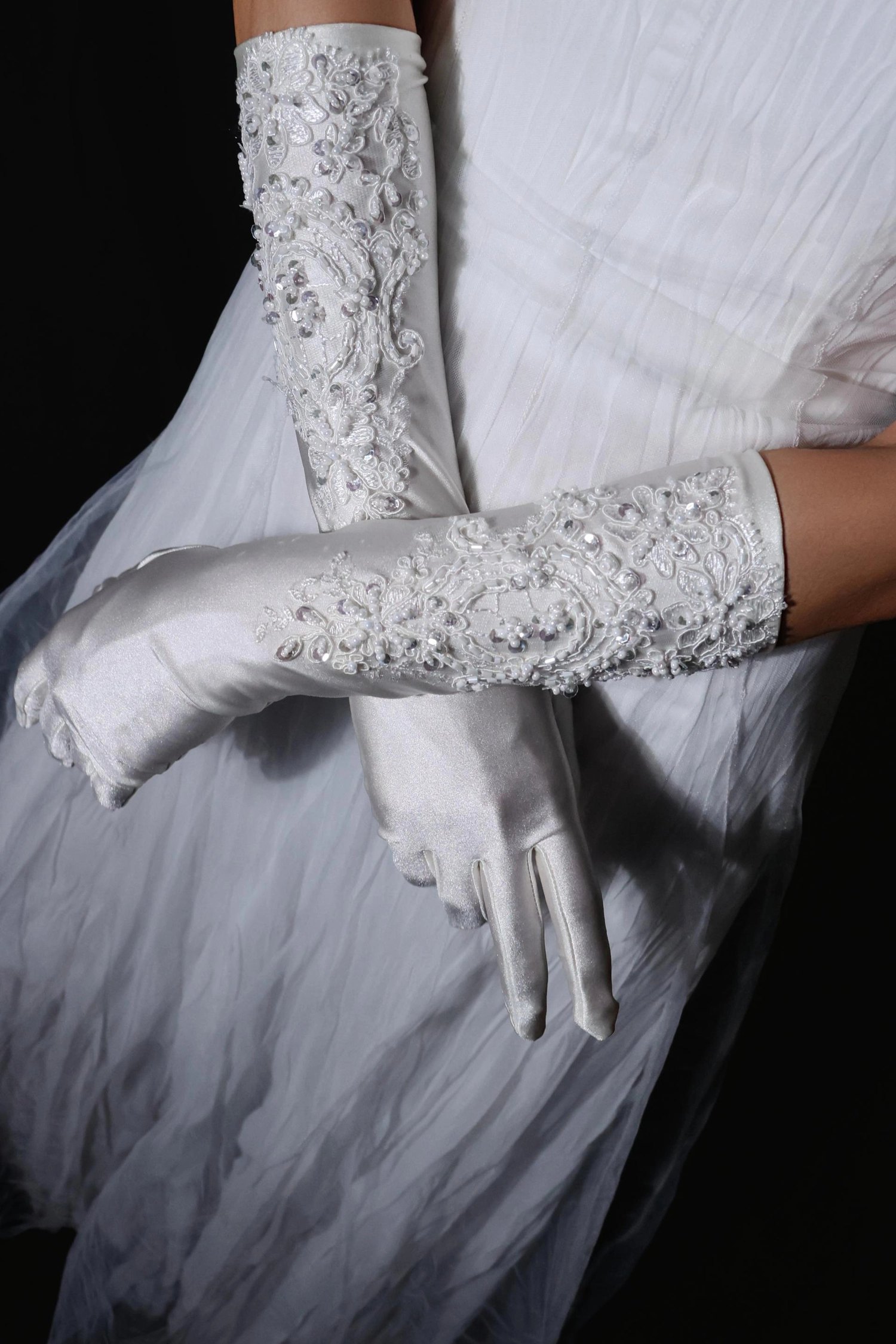 Les Étoiles Gants – 레 에뚜왈 비즈 롱 글러브 웨딩 액세서리 상세 사진 2