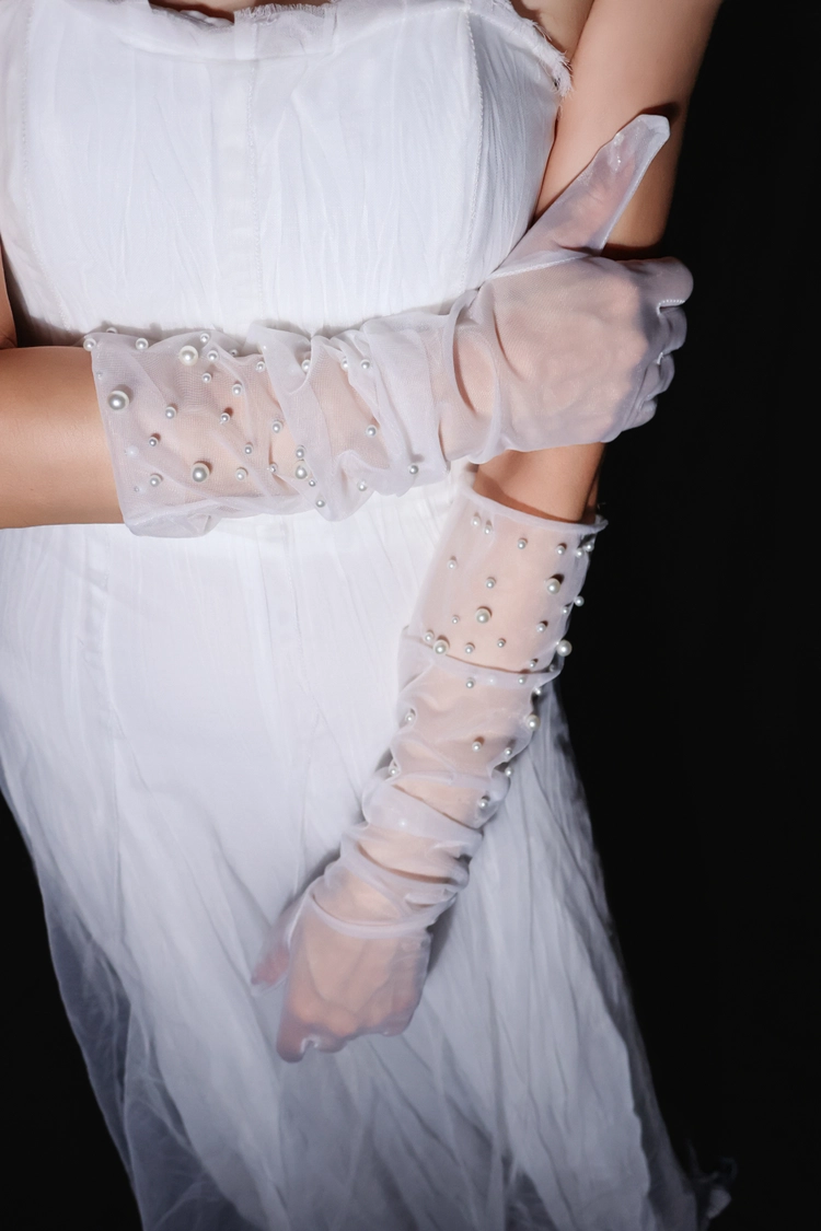 ee-through Pearl Long Gloves — 아틀리에 마티에르 웨딩 액세서리